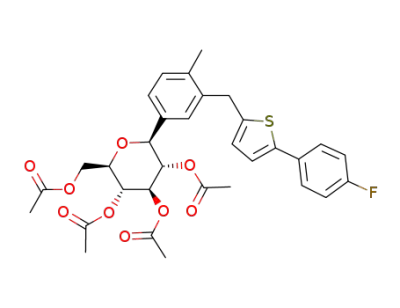(2R,3R,4R,5S,6S)-2-(acetoxymethyl)-6-(3-((5-(4-fluorophenyl)thiophen-2-yl)methyl)-4-methylphenyl)tetrahydro-2H-pyran-3,4,5-triyl triacetate